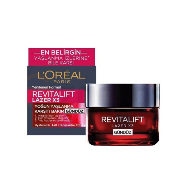 کرم ضد چروک قوی روز لورآل سری Revitalift Lazer X3 حجم 50 میل